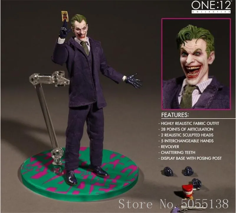 

Mezco18cm NECA Batman The Dark Knight Joker Fiber Cloth PVC Action Figure model toys for kids gifts