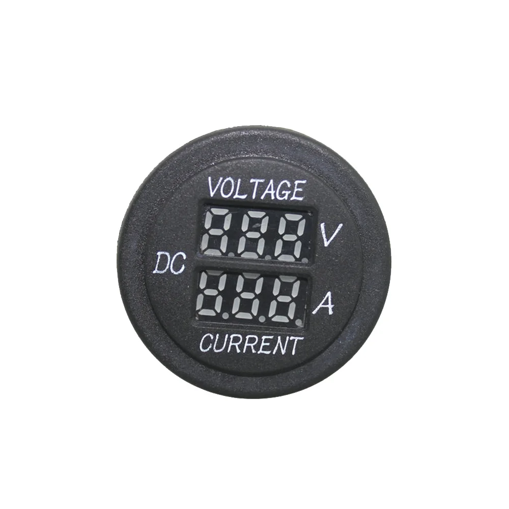 DC 12V 24V синий светодиодный цифровой мультиметр Вольтметр гнездо амперметра для