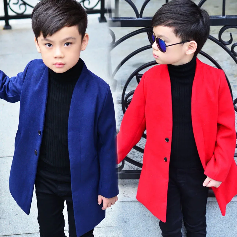 Детское пальто хорошего качества, шерстяное зимнее пальто с хлопковой подкладкой для малышей длинное стильное детское модное приталенное пальто крутой школьный Тренч для мальчиков