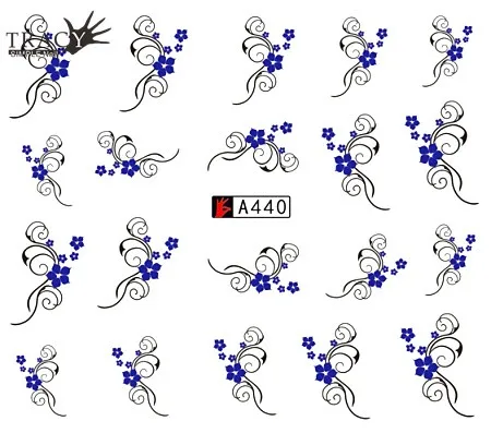 48 дизайнов/комплектов, сделай сам, цветок, красота, дизайн ногтей, наклейки, украшение, маникюр, ногти, обертывание, Временные татуировки, инструмент, TRA433-480
