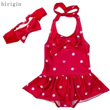 Танкини для маленьких девочек, купальник-бикини, монокини, купальный костюм с принтом в горошек, купальный костюм, летняя пляжная одежда, OK