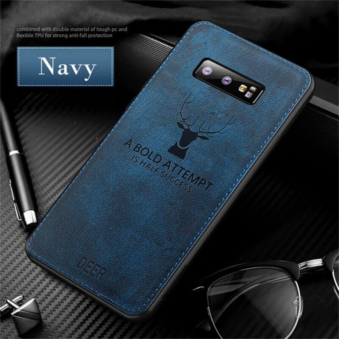 Luxury Cloth Skin Fabric TPU Leather Matte Phone Case Back Cover Capa For Samsung Galaxy S10 Plus S10E S10 Business Coque Fundas