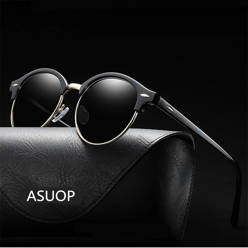 ASOUZ 2019 new round men's sunglasses UV400 fashion brand ladies glasses classic retro popular designer design driving sunglasses (1)