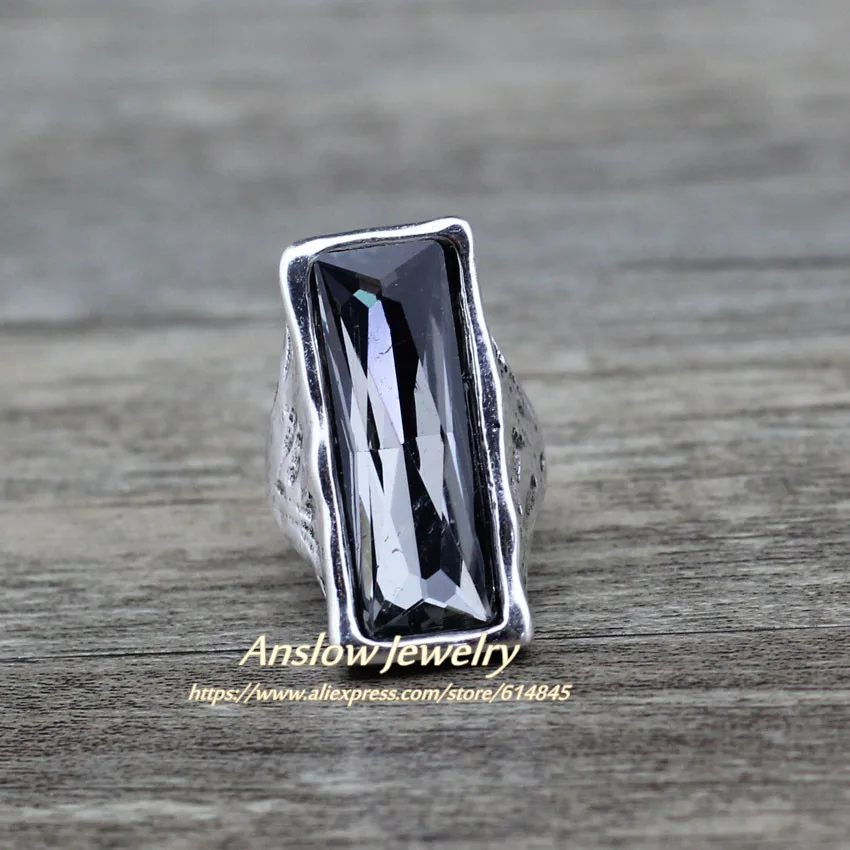 Anslow Original Design Vintage Retro Large Big Square Crystal Wedding Ring For Women Female Jewelry Accessories LOW0024AR wedding rings,womens ring,finger rings,jewelry rings,ring jewelry