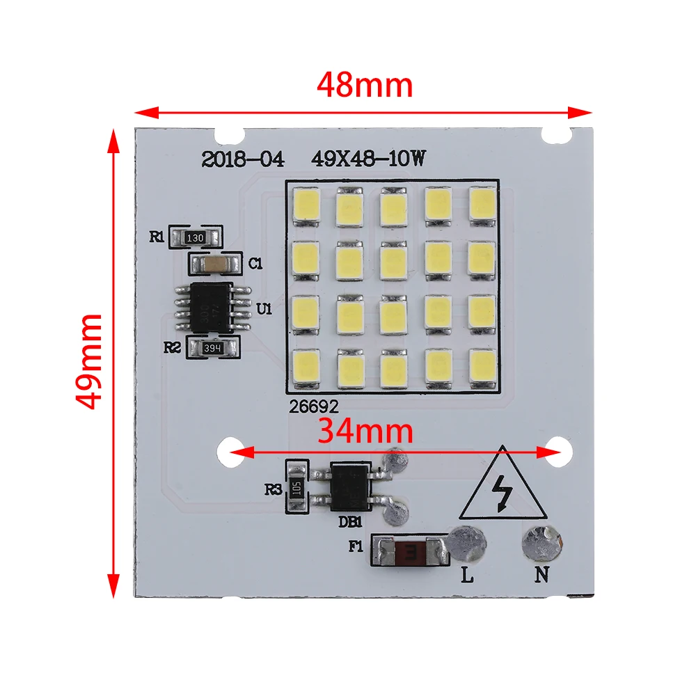 1 шт. светодиодный лампы SMD2835 чип бусины умная ИС(интеграционная схема) 220V Вход мощностью 10 Вт, 20 Вт, 30 Вт, 50 Вт 100 вт DIY для приготовления пищи на воздухе прожектор холодный белый/теплый белый/белый