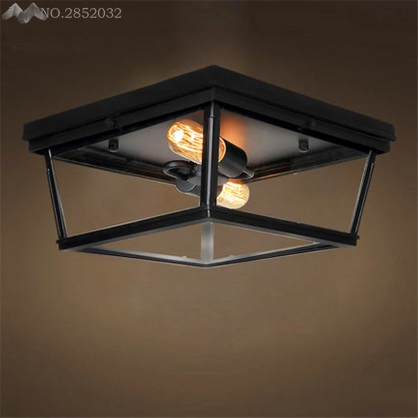 

Loft Retro Lighting Fixture Ceiling Lamp Round Vintage Ceiling Light Industrial Design Edison Bulb Antique Lamp Shade Ambilight
