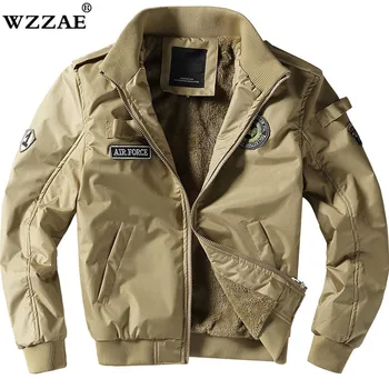 

M-4XL Military Jacket Men Coat Army Velvet Thickening Cotton Air Force 1 Bomber Jacket Men Coat 2018 Winter Jacket Men