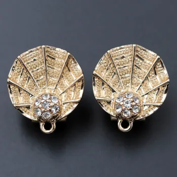 

Clip Back Earrings Post Circle Cobwebs Base Pave CZ Earrings Connector Linker for DIY Tassel Drop Earrings Jewelry Accessories
