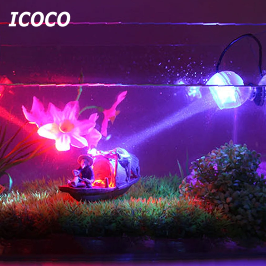ICOCO подводная Светодиодная лампа водонепроницаемый подводный для аквариума