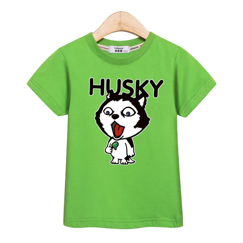 Get you fashion baby boys tops cute huskies kids clothes girls fashion t-shirt cartoon dog print kid tees summer cotton shirt