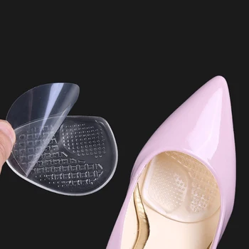 

2 pairs Silicone Gel Forefoot Pads shock absorption anti slip metatarsal foot Pad High heels Shoes Woman Feet Pain half insole