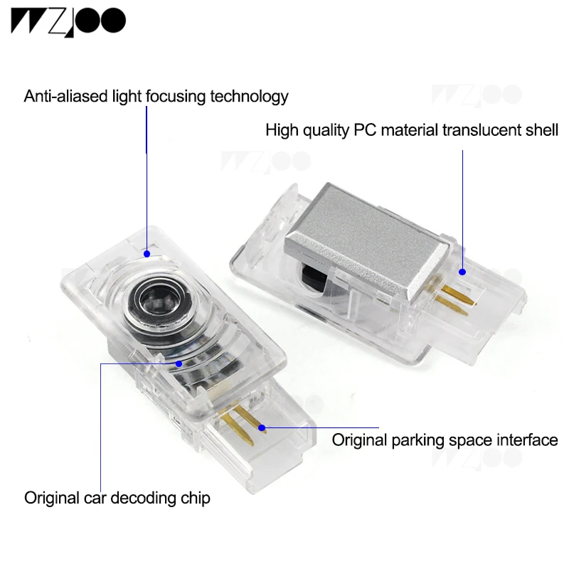 Wzjoo, 2 шт., для Cadillac, Автомобильный светодиодный светильник на дверь, добро пожаловать, логотип, украшение, тени, Лампа для проектора, для Cadillac, CTS, SRX, XTS, XT5, ATS-L