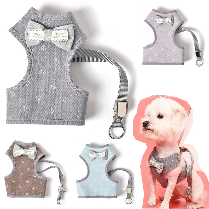 

Dog Harness Vest Bowtie Anchor Adjustable Suit Tuxedo Cute Bowknot Cat Harness Small for Cats Kitten Puppy