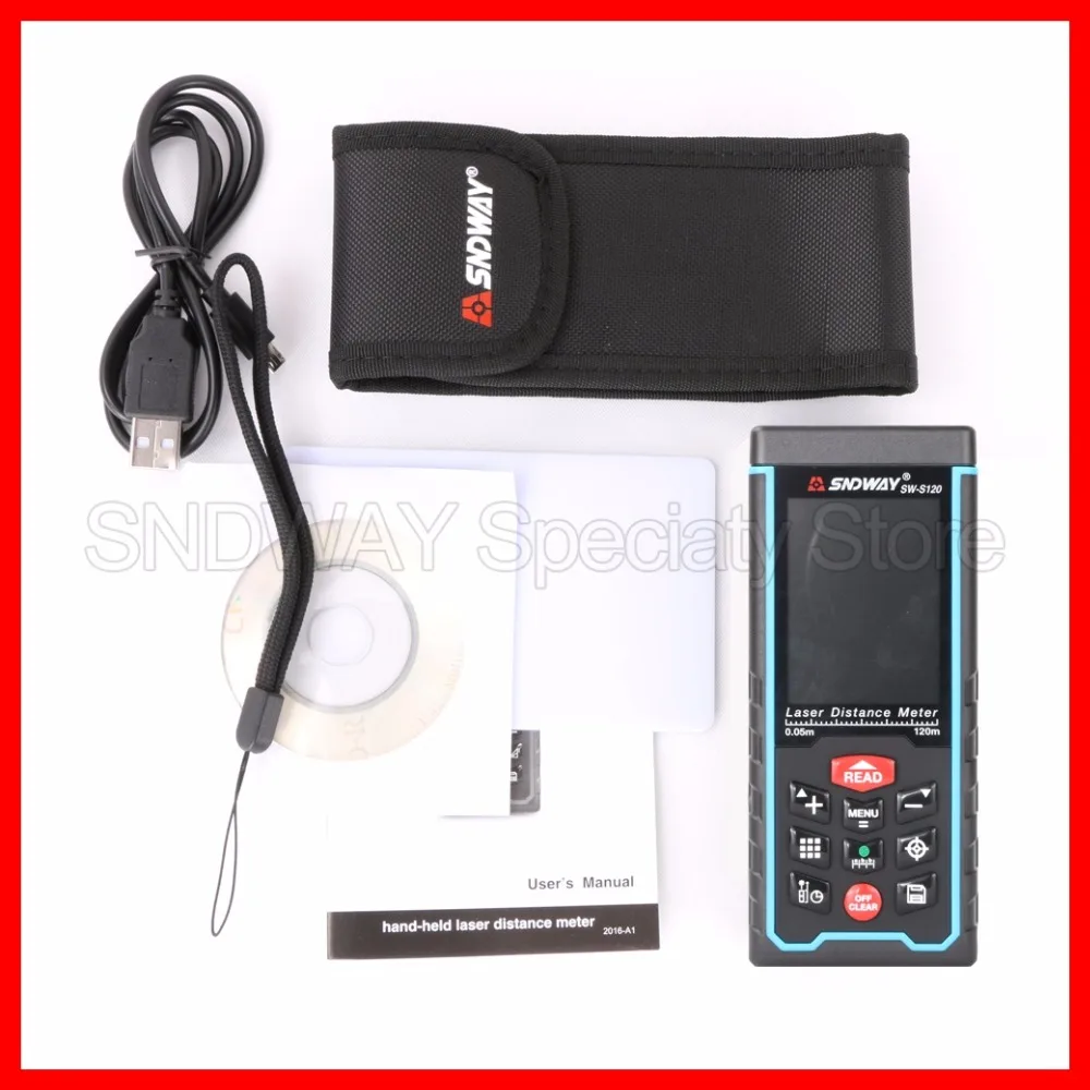 SNDWAY Camera Original Digital Laser Distance Meter Range Finder Rangefinder SW-S80 SW-S120 Tape Trena Ruler Angle Bulid Tool 
