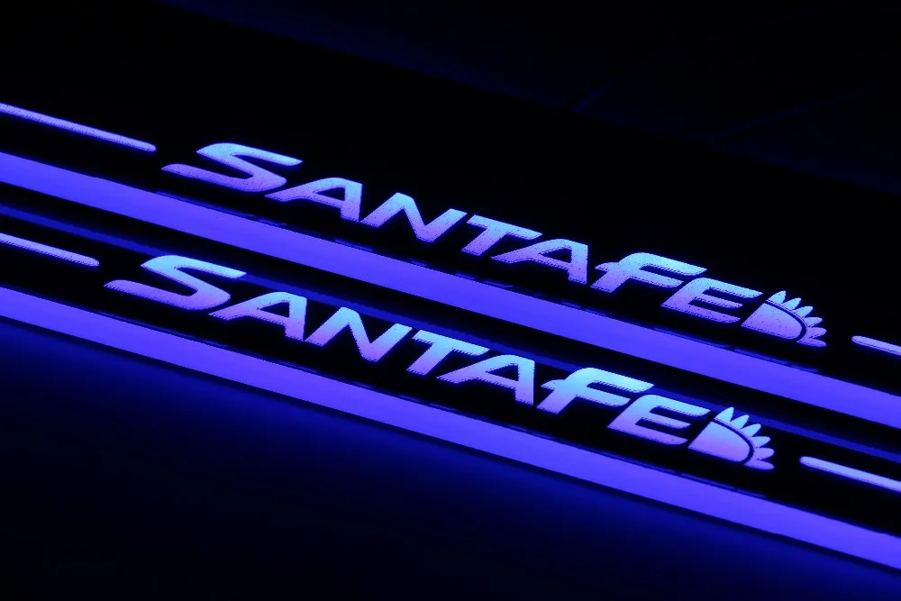 WOOBEST водонепроницаемый ультратонкий акриловый светодиодный порог для hyundai IX45 Santa Fe 2013-15, светодиодный скользящий дверной накладка, дорожка светильник