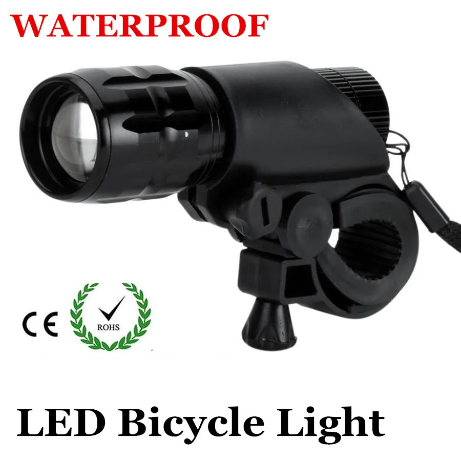 

7W Q5 LED 2000lm Aluminum Waterproof AAA Battery with Holder Front Cycling Bike Bicycle Lights Lamps Lantern Flashlight