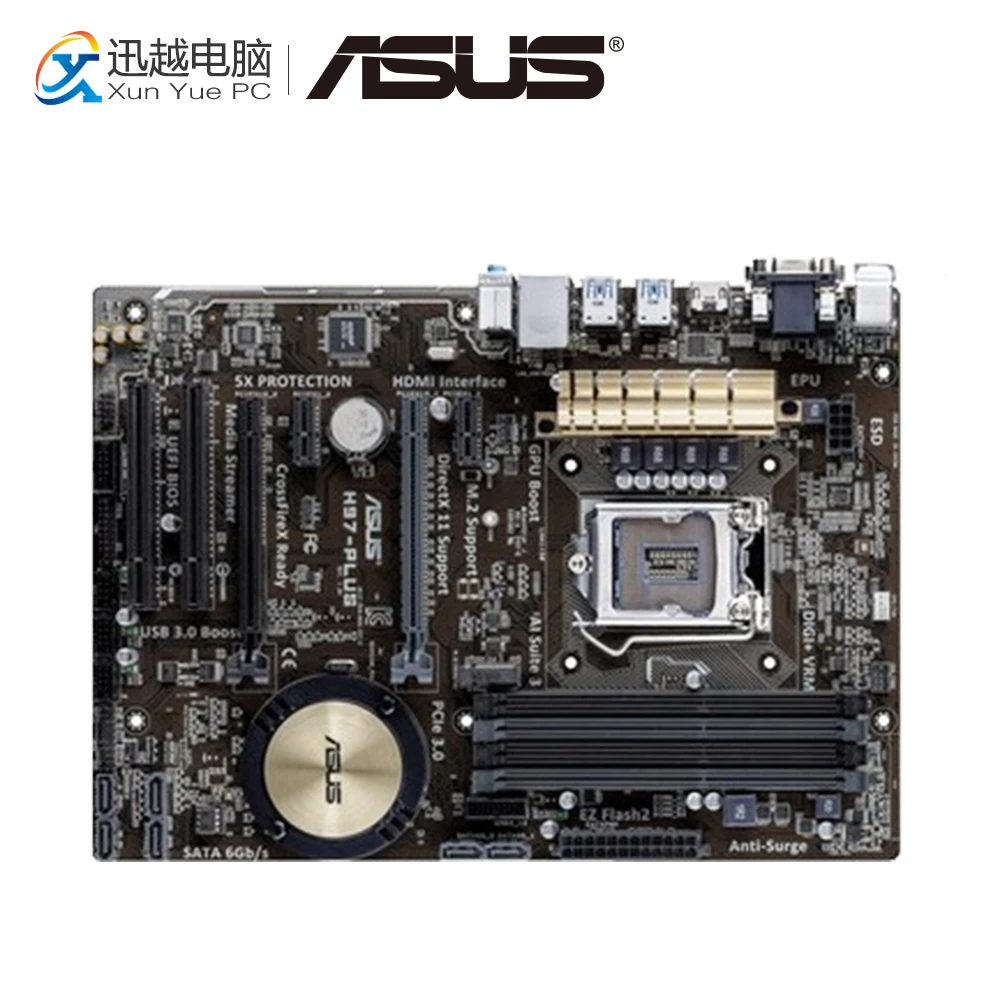 

Asus H97-PLUS Desktop Motherboard H97 Socket LGA 1150 For Core i3 i5 i7 DDR3 32GB SATA3 USB3.0 HDMI ATX Original Used Mainboard