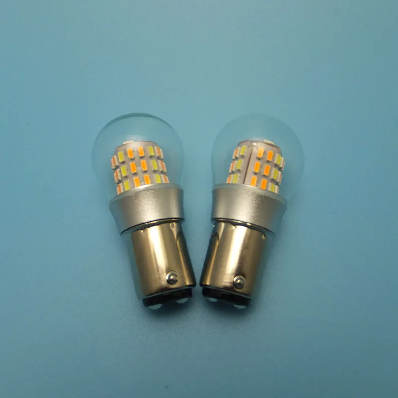 MIDCARS 12V LED P21/5W Canbus Dual Color White Yellow Daytime Running Light 1157 BAY15D Auto lights Signal Lamp wholesale