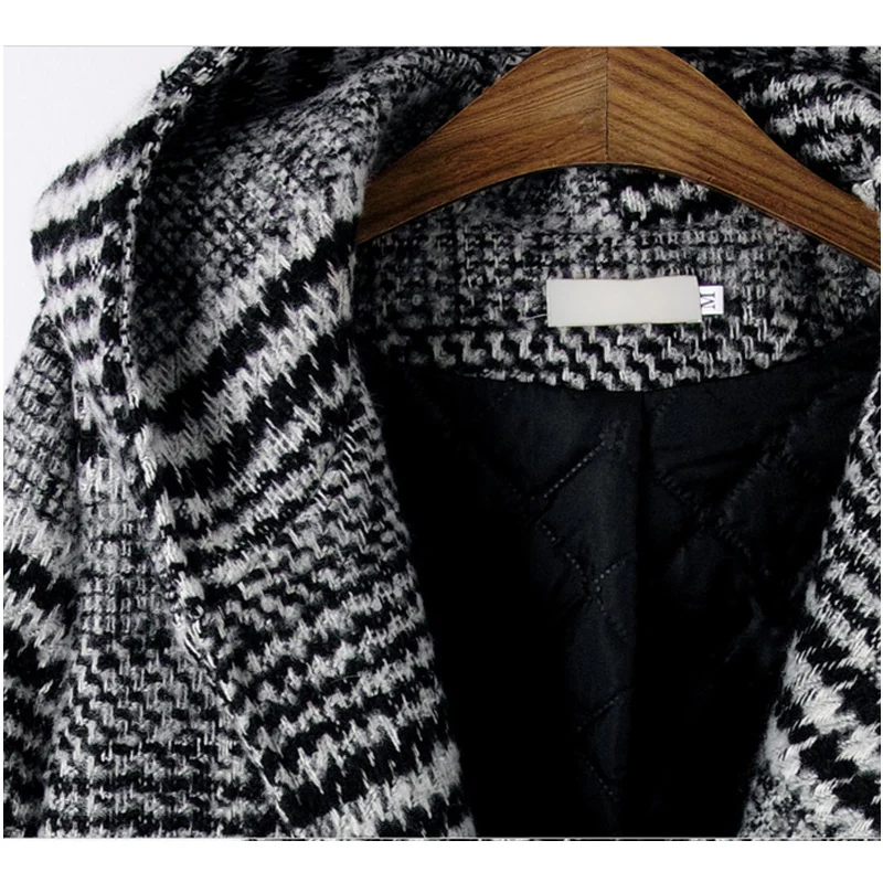 2018 Winter European Style Plus Size XL- 5XL Women Wool&Blends Paid Jackets Hooded Basic Coats Black Outerwear Dollar Price