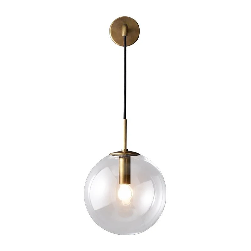 

American vintage wall light for bedroom glass ball lamp shade Modern simple wall lamp Living Room Hotel nordic lampada da parete