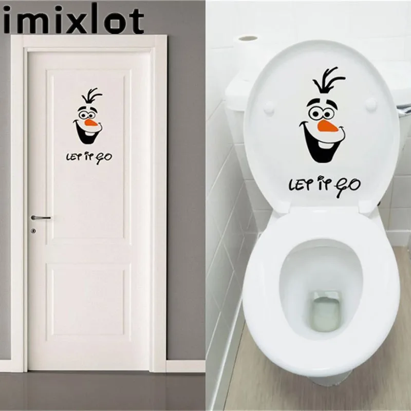 

Imixlot 14X23cm PVC Cute Olaf Snowman Bathroom Toilet Wall Stickers Rooms Decorative Vinyl Wallpapers For Home Decal Supplies