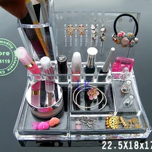 Макияж Организатор Коробка для хранения Шеф-повар Корзина акрил Кисточки макияж косметические держатель Дисплей коробка для хранения случае персонализации
