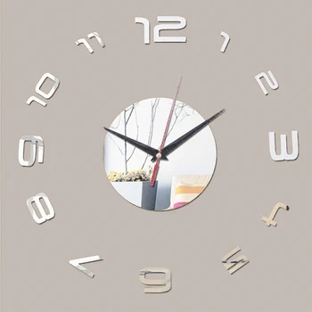 

New hot mirror Wall Clocks modern Design diy Reloj De Pared Large creative Clock 3d Acrylic wall watches stickers free shipping