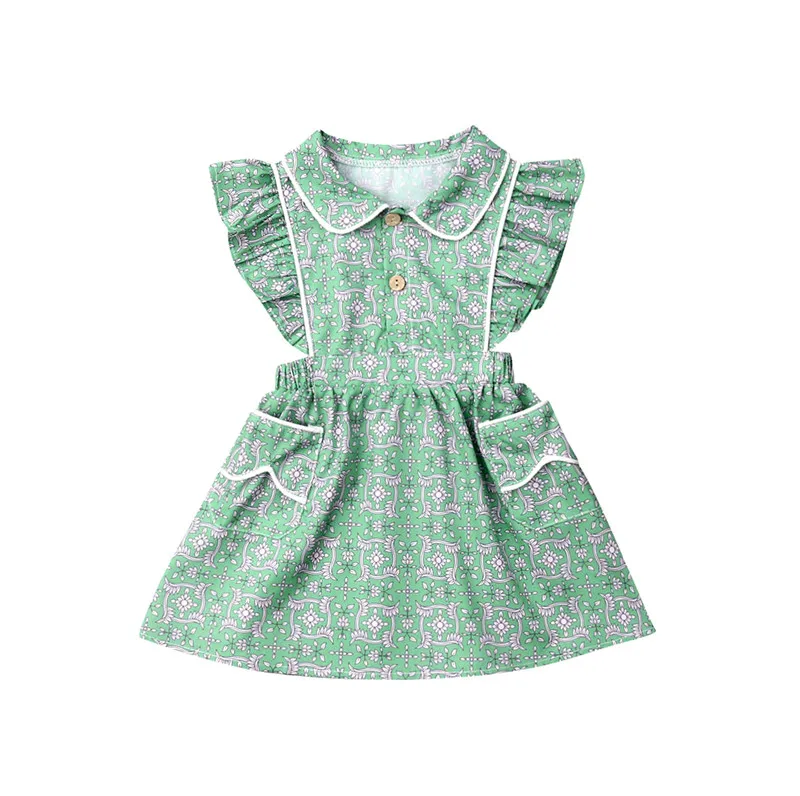 

PUDCOCO Toddler Kid Baby Girl Dress Ruffle Sleeveless Floral Dress Outfit Summer Child Girls Clothes Set 1-5T