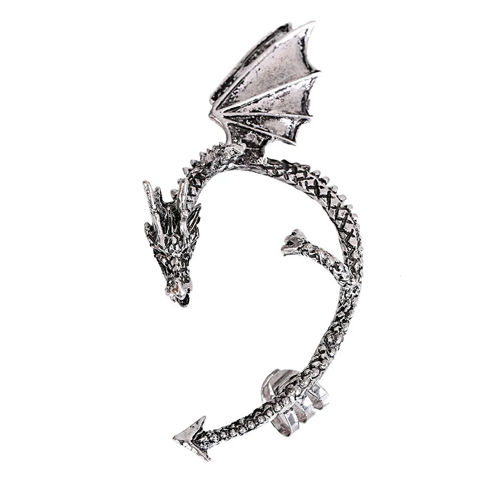 Retro Vintage Gothic Rock Punk Twine Dragon Shape Ear Cuff Earring Earrings for Women Men Earrings
