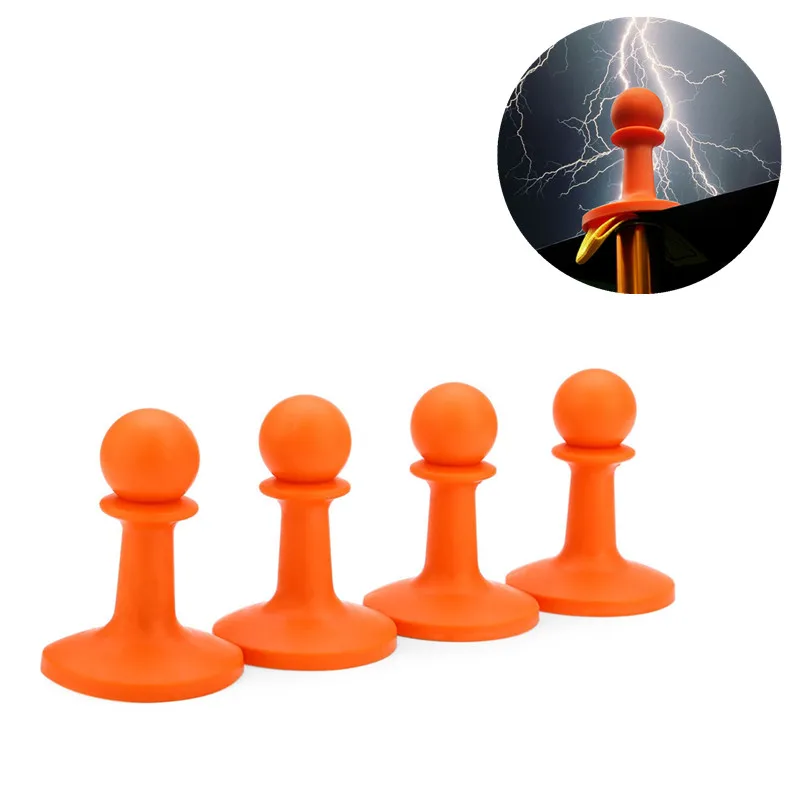 

4Pcs Lightning Proof Cap Tent Poles Awning Rod Support Bar Outdoor Camping Lightning Protection Hat Mountain Guards Cap