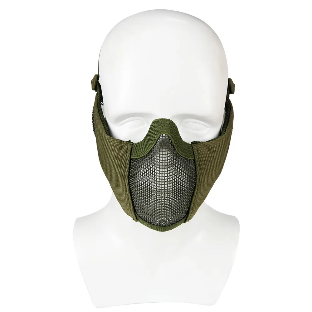 1000D страйкбольная тактическая полумаска для лица металлическая сетка защитная Военная армейская военная игра Охотничьи аксессуары пейнтбольные маски
