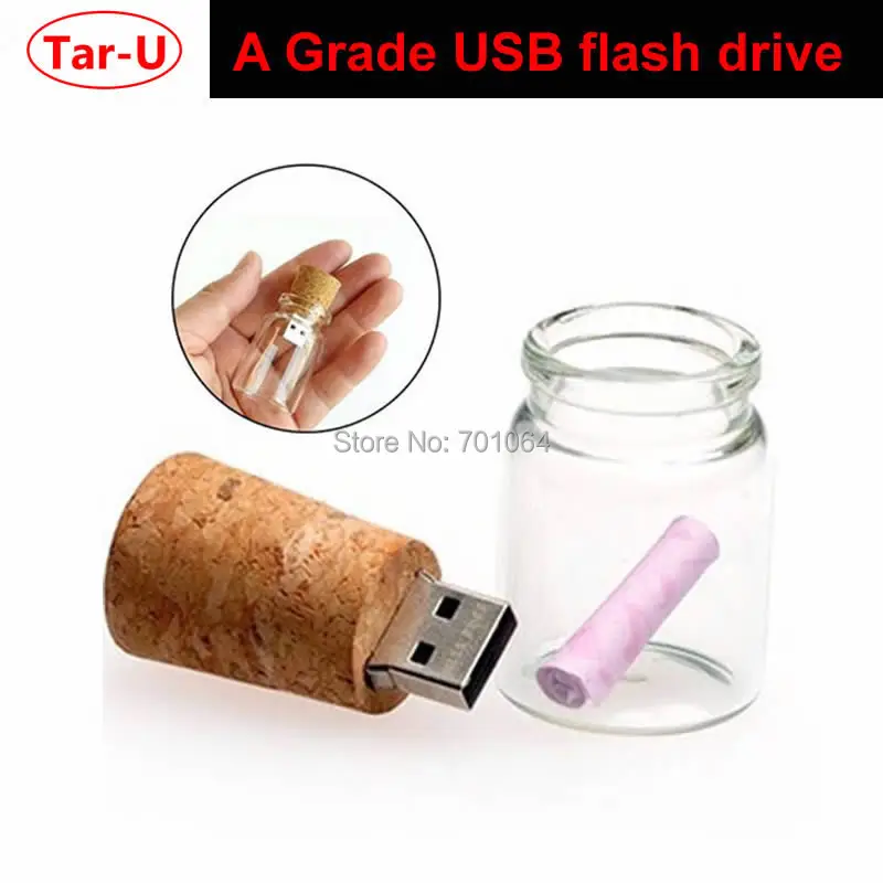 Горячее стекло дрейф Желая бутылка usb флэш накопитель карта памяти Флешка