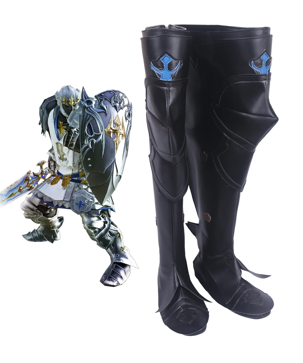 Scarpe Cosplay Paladin Final Fantasy Xxiv Ff14 Dark Knight Paladin Cosplay Stivali Scarpe Su Misura