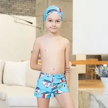 1 комплект, детские шорты для плавания с шапками, милые детские купальники с рисунком, милые эластичные шорты для плавания, шапочки для плавания