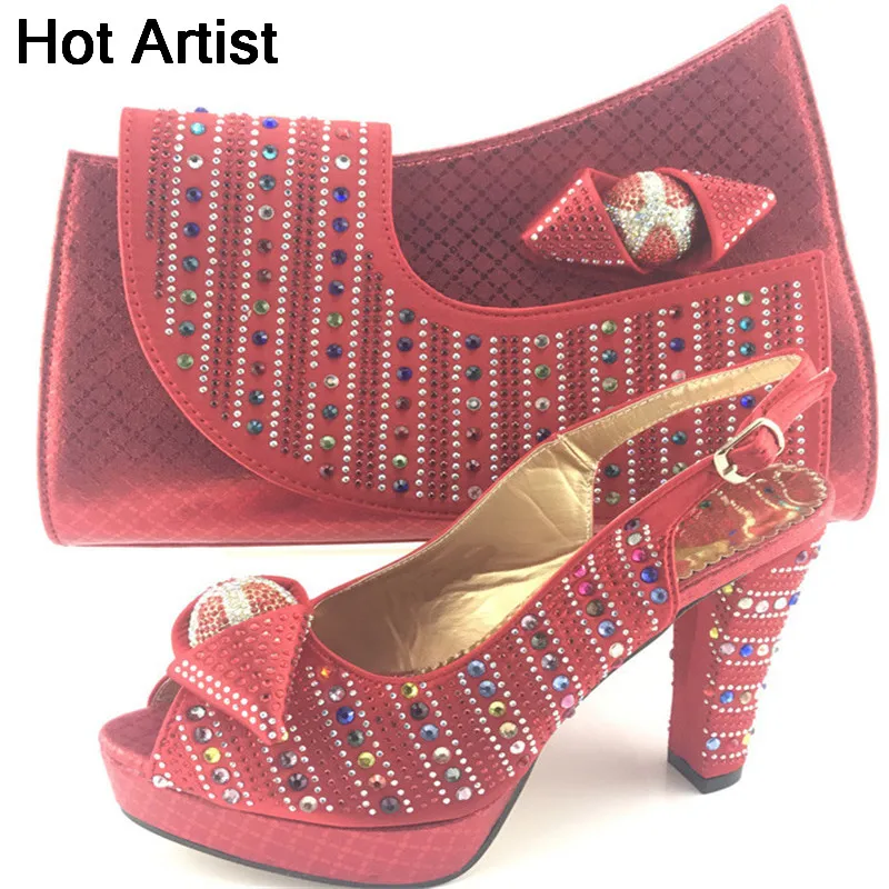 

Hot Artist Latest African Matching Red Shoes And Bags Italian In Women Party Shoes And Bag Set Women Shoes And Bag Set ME7716