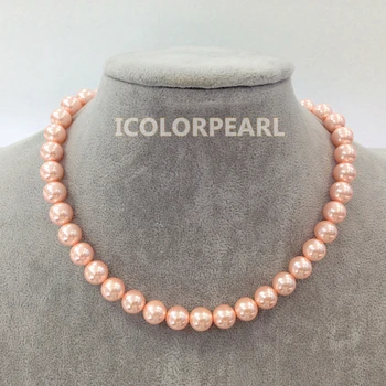 

WEICOLOR 10mm Round All colors Mother Shell Pearl Jewelry Necklace. Nice Gift For Girls.Contact For Your Color.