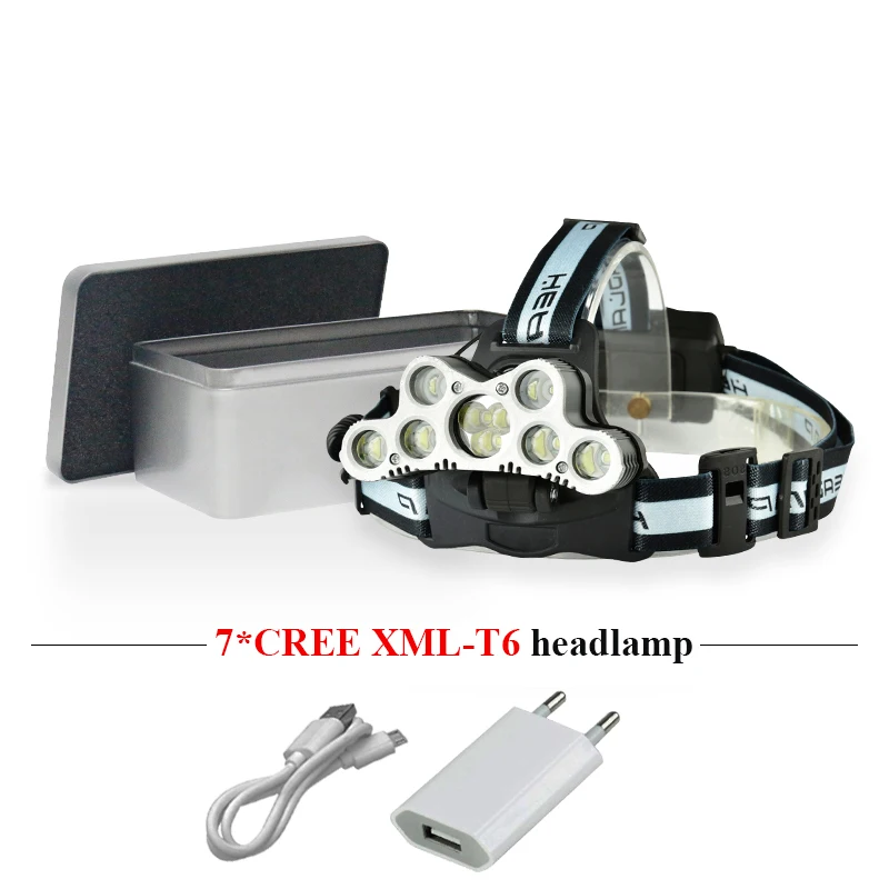 Micro USB Головной фонарь повышенной яркости Мобильная электрическая фара 18650
