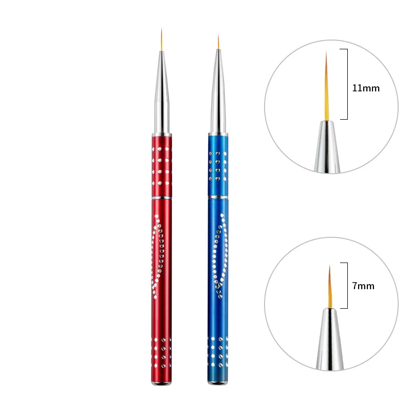 Для дизайна ногтей кисть для рисования ручка Стразы Кристалл металлическое украшение УФ гель лак Инструменты для маникюра цветок резьба советы