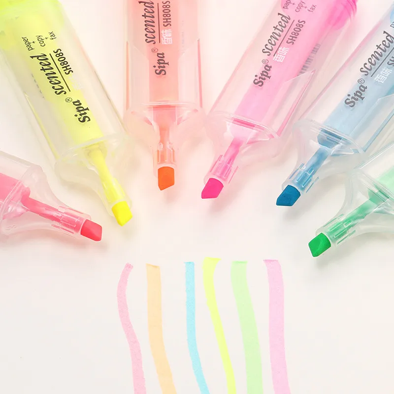 

1PIECE fragrant candy color highlighter pen Korean lovely originality watercolor pen note number pen for student stationery