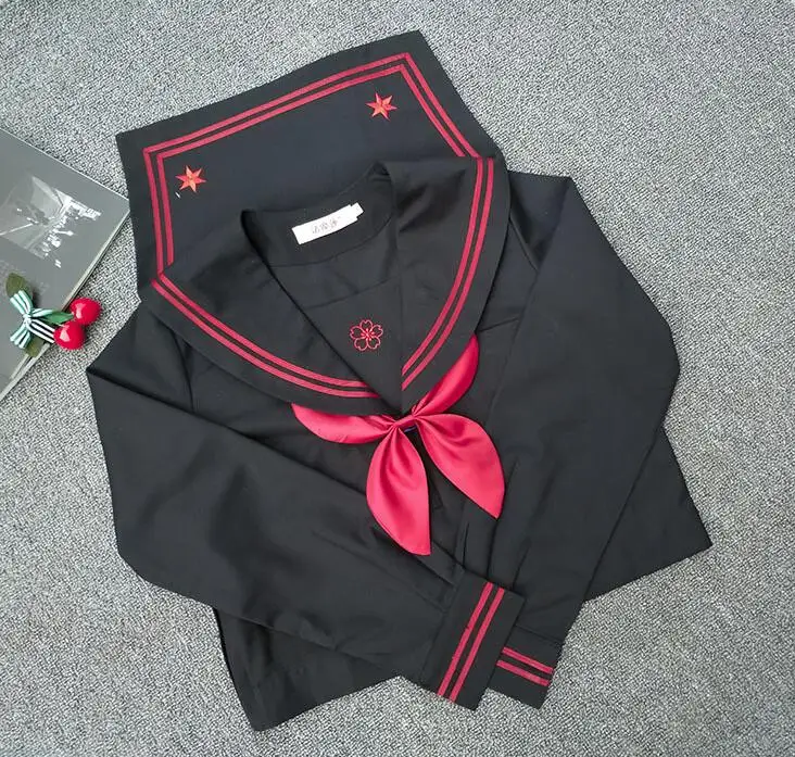 TR японский JK наборы школьной формы для девочек Сакура вышивка старшеклассница для женщин Новинка матросские Костюмы янки девушка Униформа JK001