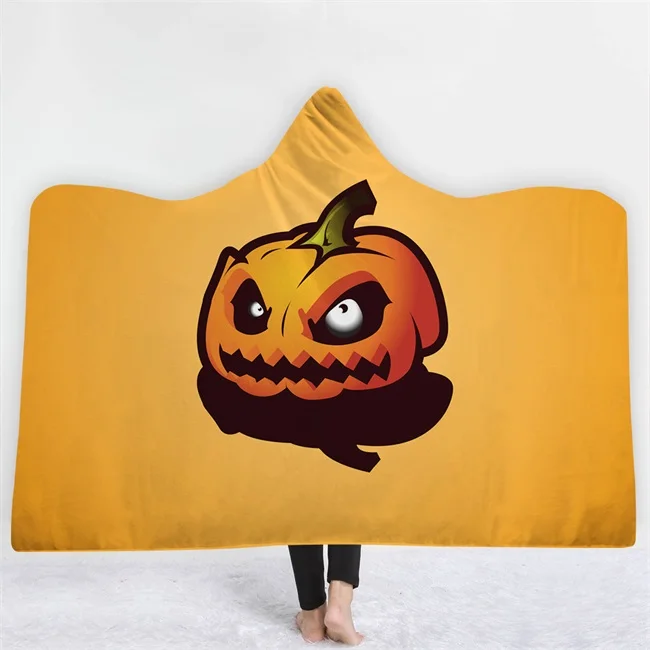 Хэллоуин террор с капюшоном одеяло Цветочный Шерпа флис лотоса носимые пледы одеяло из микрофибры на диване толстые теплые - Цвет: Color 15