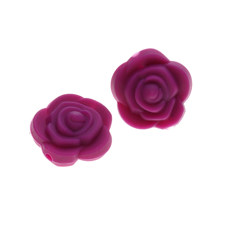Мини-цветок 10 шт. силиконовые розовые бусины BPA свободные слингобусы DIY младенческие кусающие игрушки с пустышками цепи пищевой