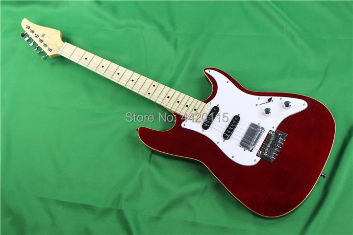 

Hot sale Anderson electric guitar,tiger striped maple cover mahogany body,maple fingerboard,wine red guitar chrome hardware