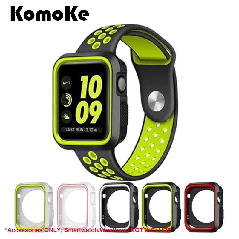 

For iWatch Apple Watch Series 1&2&3 38mm 42mm Sport Strap Screen Protector Bumper Cover Silicone TPU Soft Case Full Shell Frame
