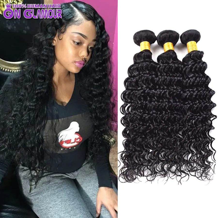 6a Unprocessed Brazilian Deep Curl Virgin Hair Weave Cheap