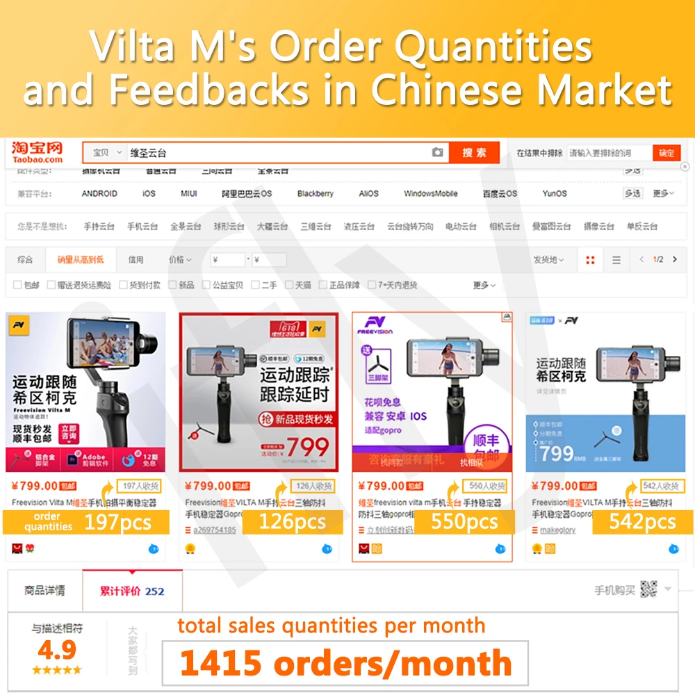 Freevision Vilta-m 3-осевой Карманный карданный стабилизатор для смартфона для iPhone X samsung S8 GoPro7 yi 4K Vilta м PK гладкой 4/Q OSMO2
