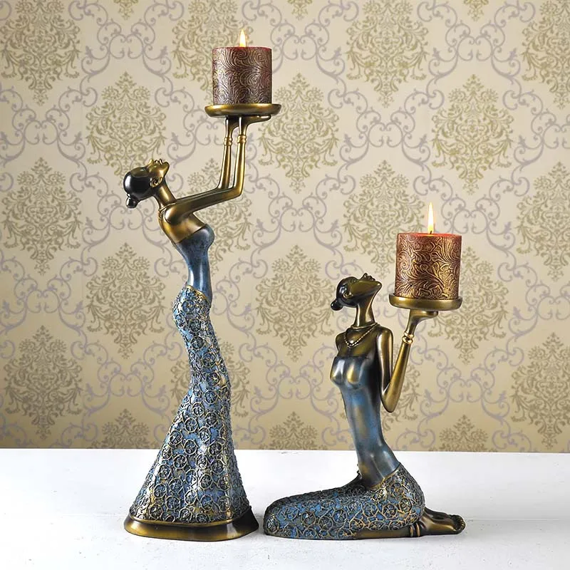 European classical home furnishing retro to do the old wedding gifts dancers happy Candlestick Decorations