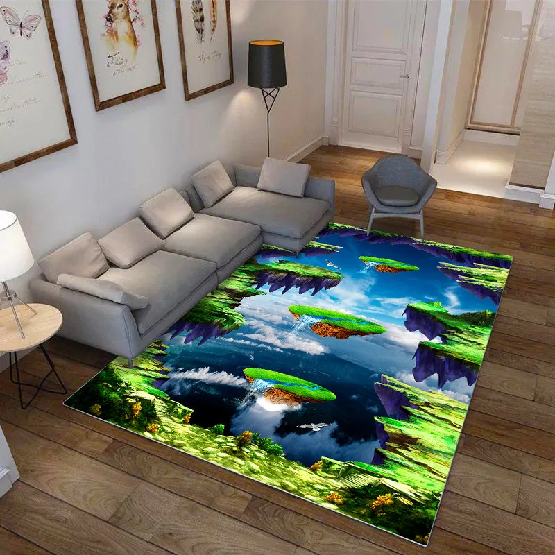 

2018 New 3D Creative Printed Hallway Carpets For Living Room Bedroom Tea Table Rugs Kitchen Bathroom Antiskid Mats tapis salon
