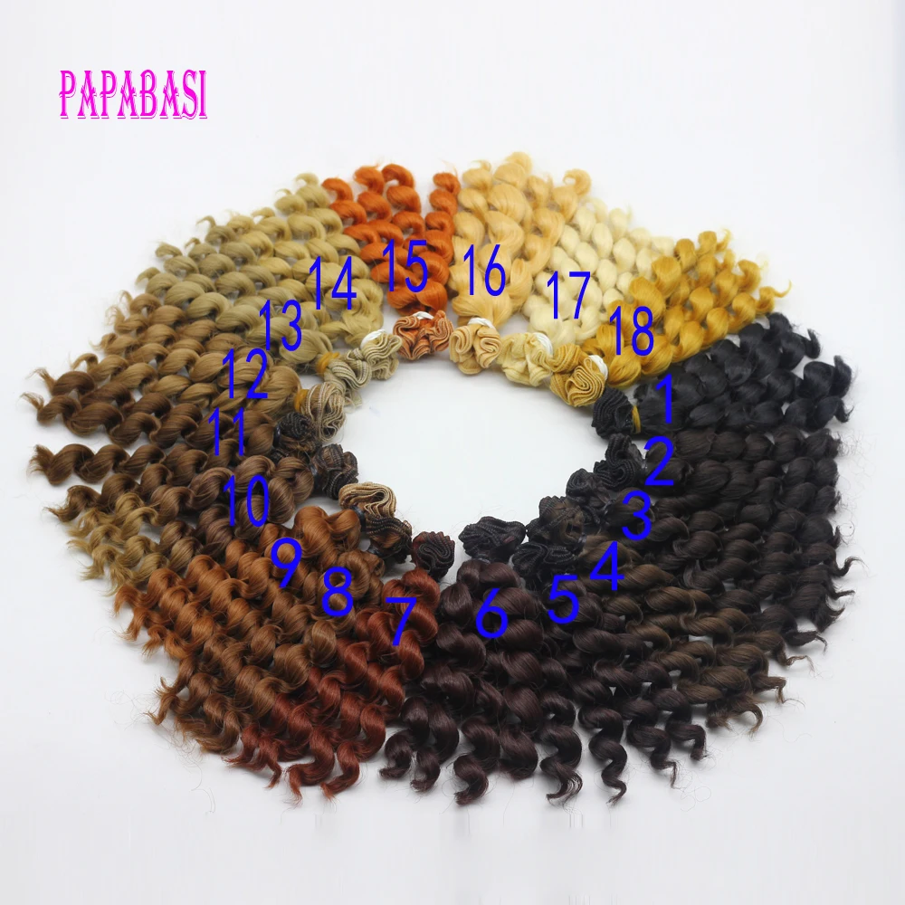 Парик сделай сам 15x100 см коричневый черный кофейный цвета хаки кукла с вьющимися