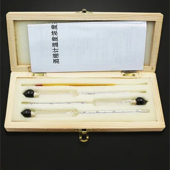 

Professional Measure 0-100% Alcohol Content 3 Pieces Hydrometer Tester Thermometer Set Wine Measuring Instrument